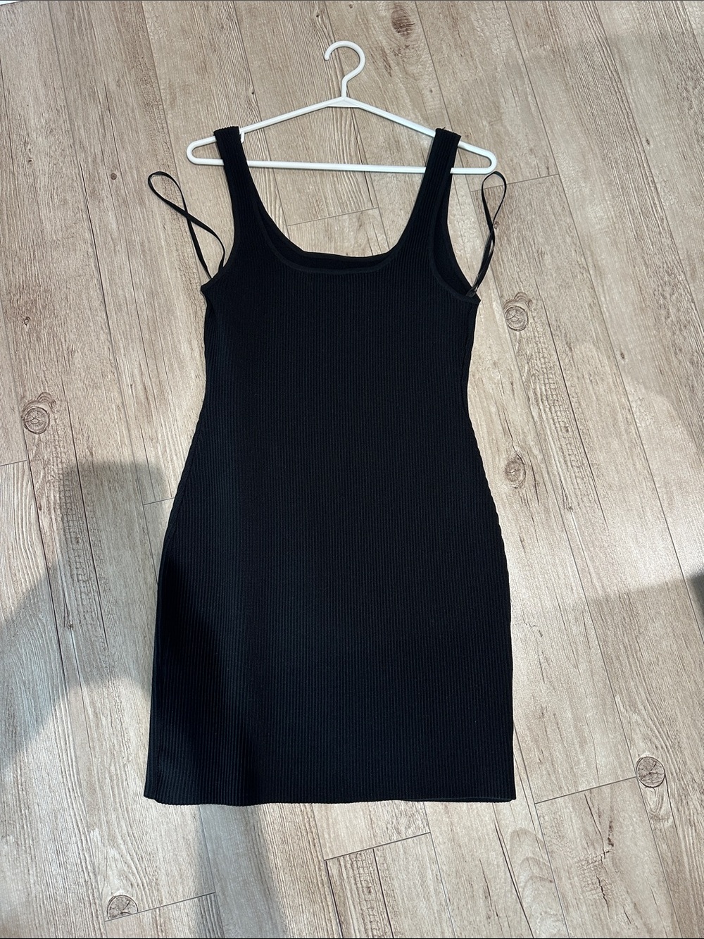 Babaton Black Ribbed Mini Tank Dress - Picture 2 of 3